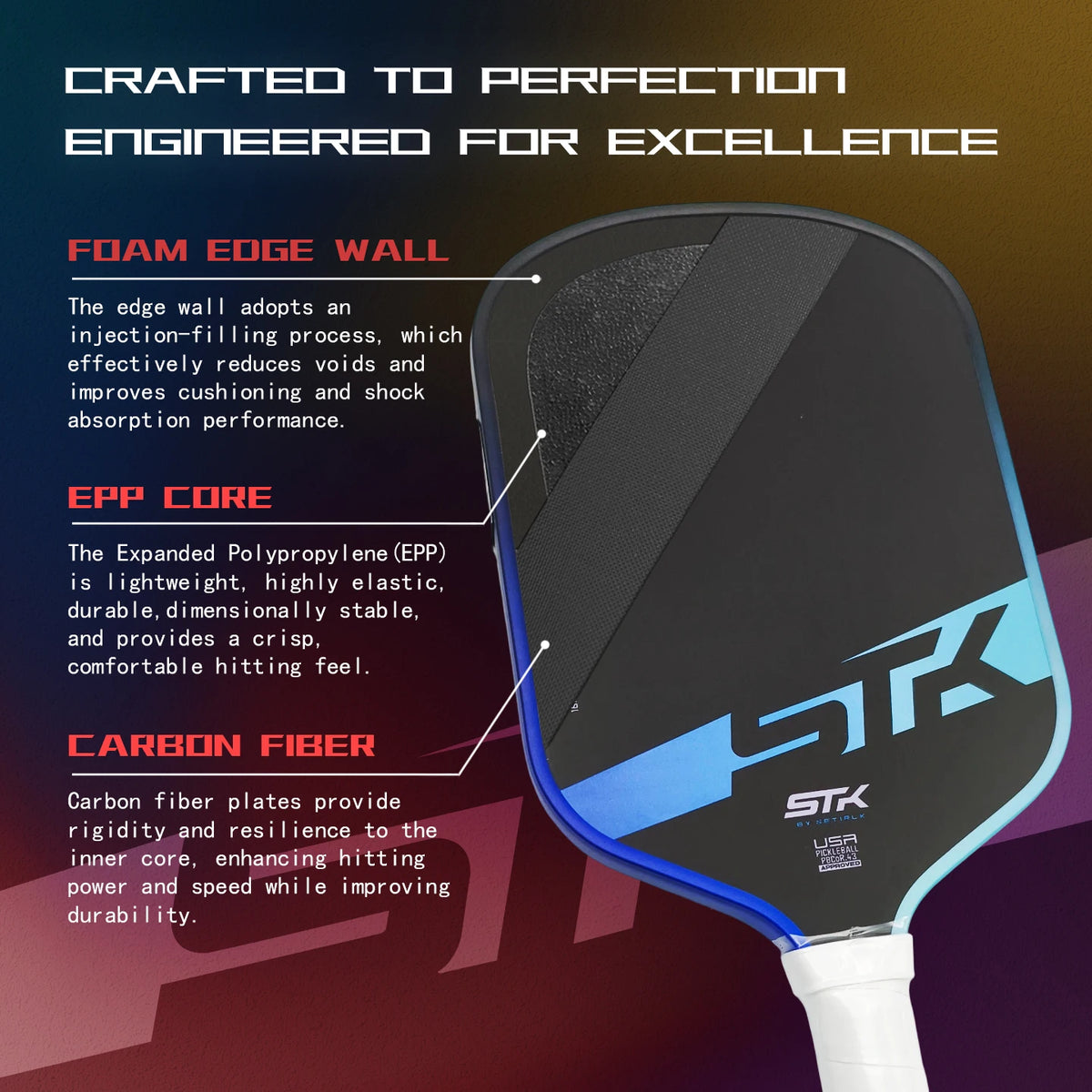 DinkPro T700 Carbon Fibre Pickleball Paddle — USAPA Approved